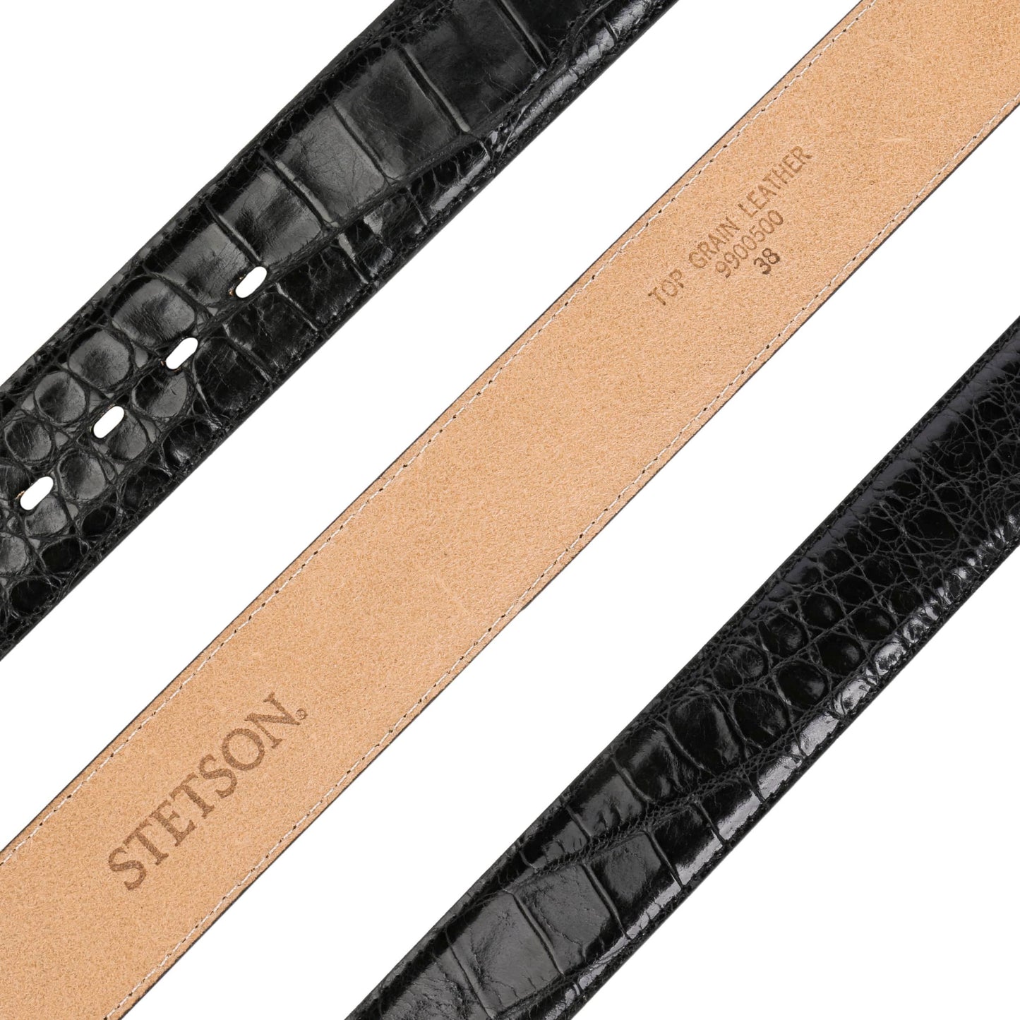 Caiman Embossed Leather Belt