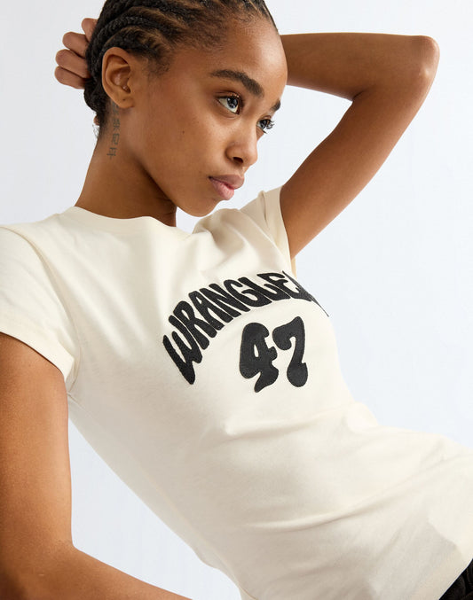 Wrangler Shrunken Band Tee – Egret