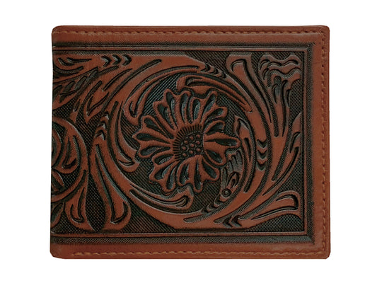 Tooled Leather Bi-fold Wallet