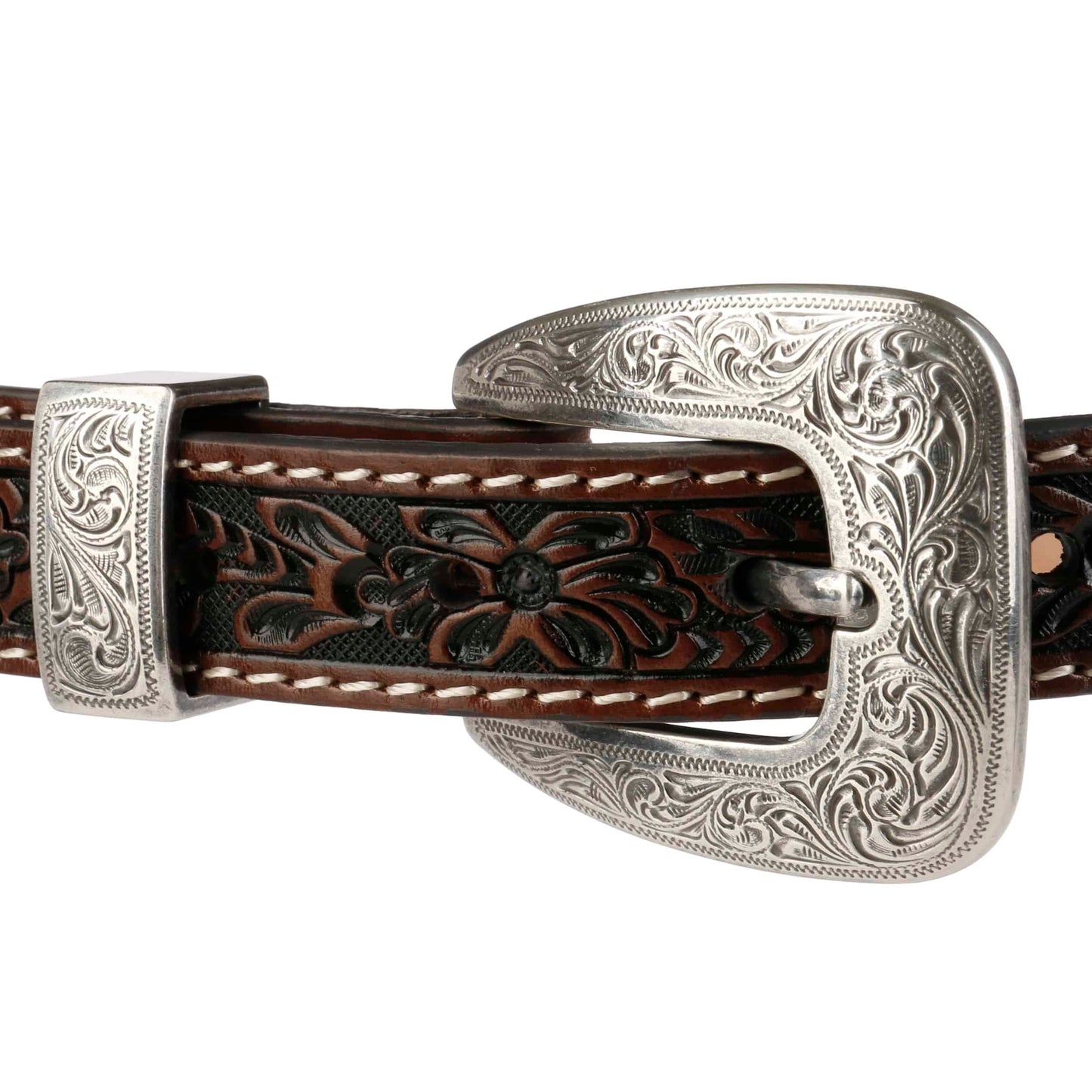 Tooled Tapered Leather Belt