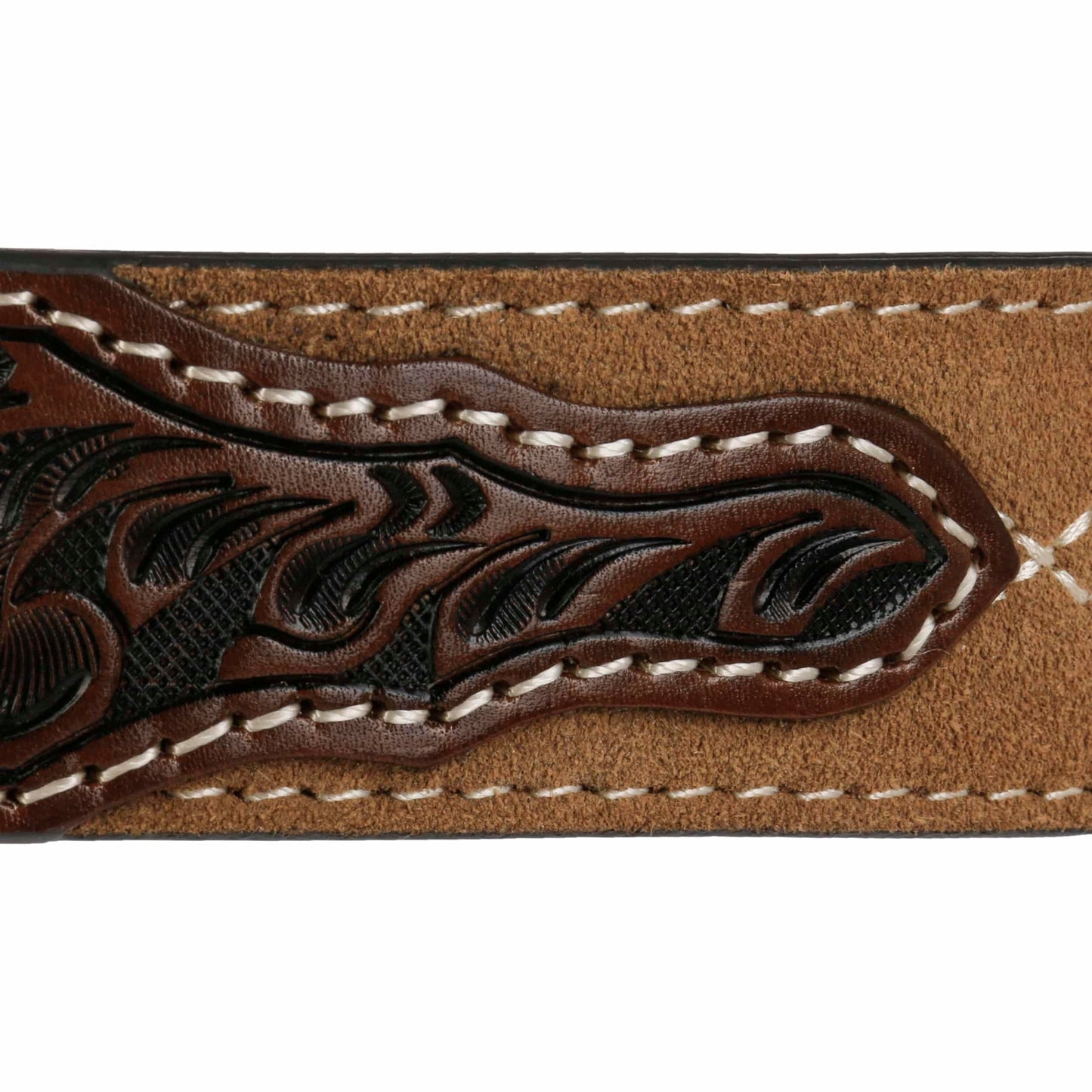 Tooled Tapered Leather Belt