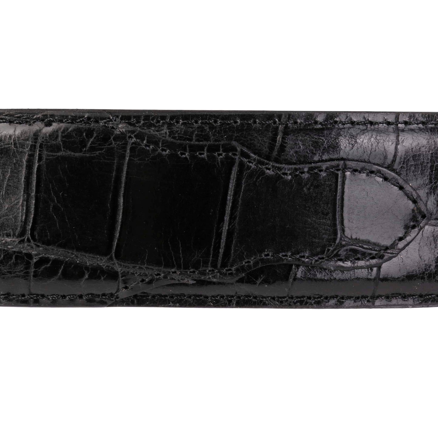 Caiman Embossed Leather Belt