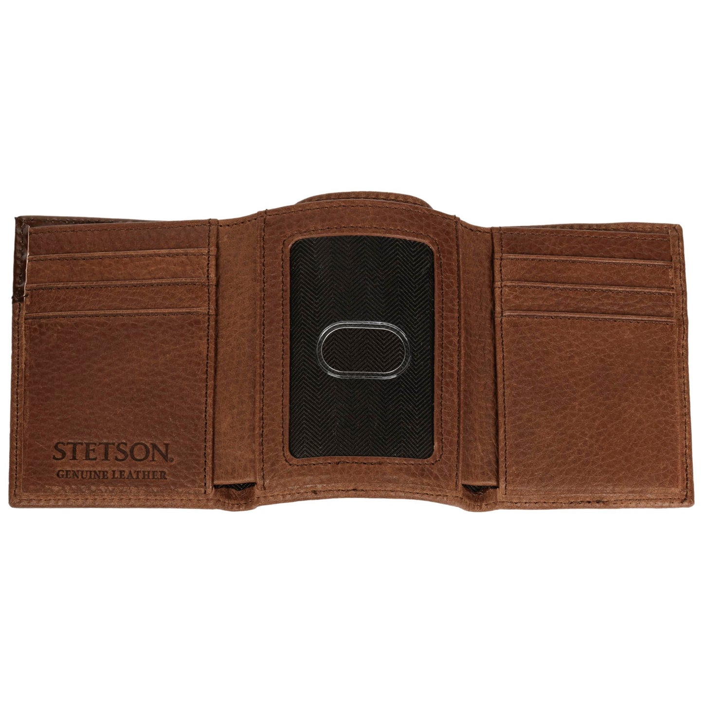 Steer Head Leather Tri-fold Wallet