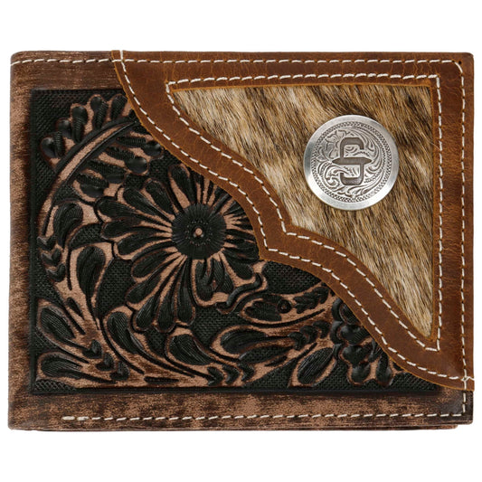 Hair-On-Hide Concho Leather Bi-fold Wallet